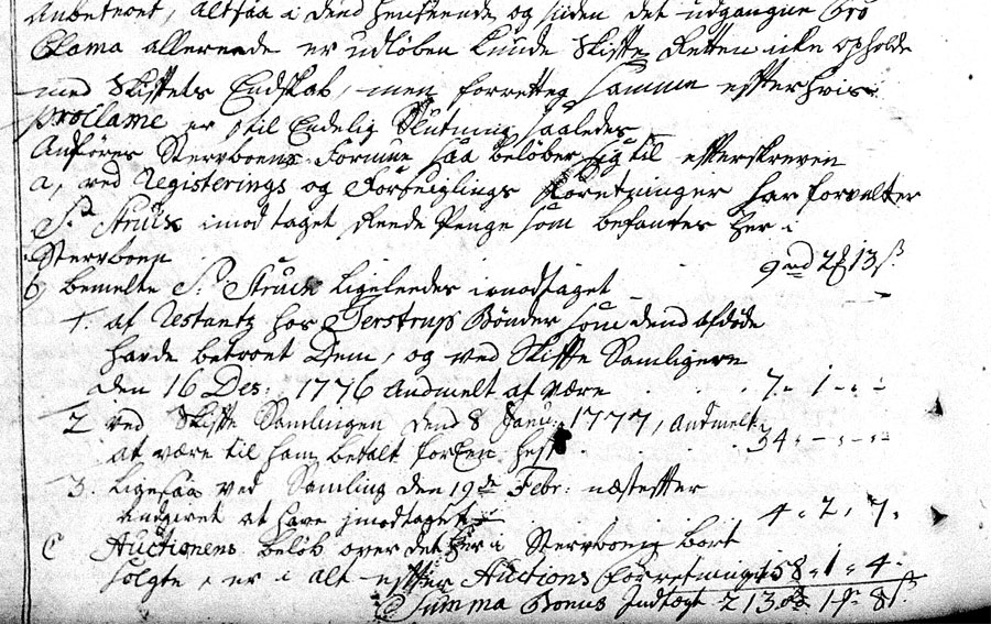 Eiler Struch - Skifte 1776, fol.98